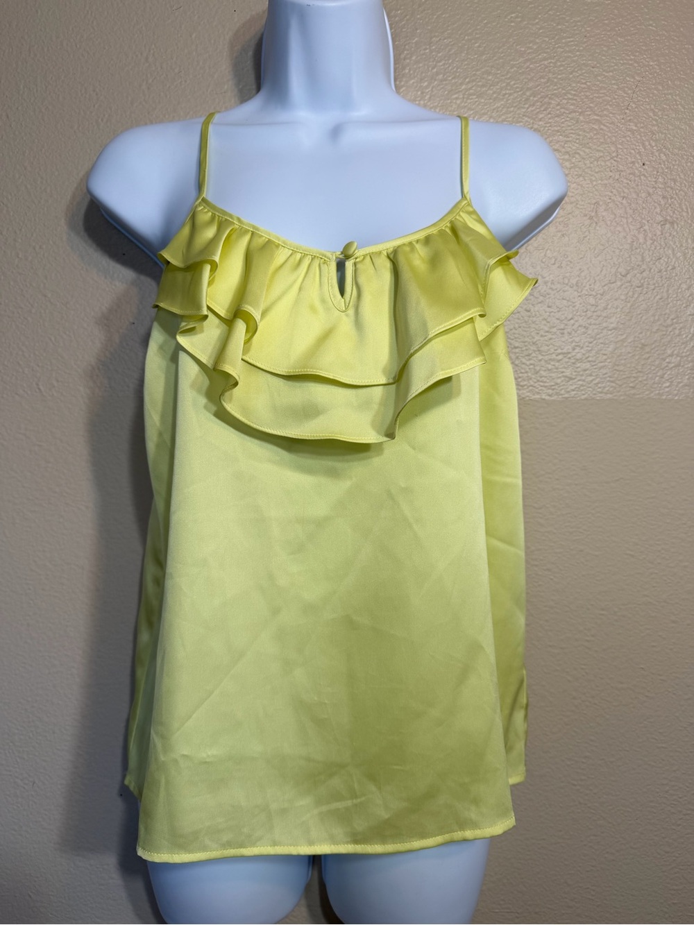 Forever 21 Yellow Ruffle Cami Tank Top small